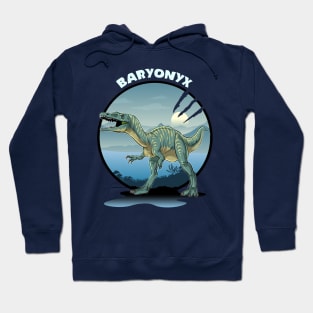 Baryonyx Dinosaur Design With Background Hoodie